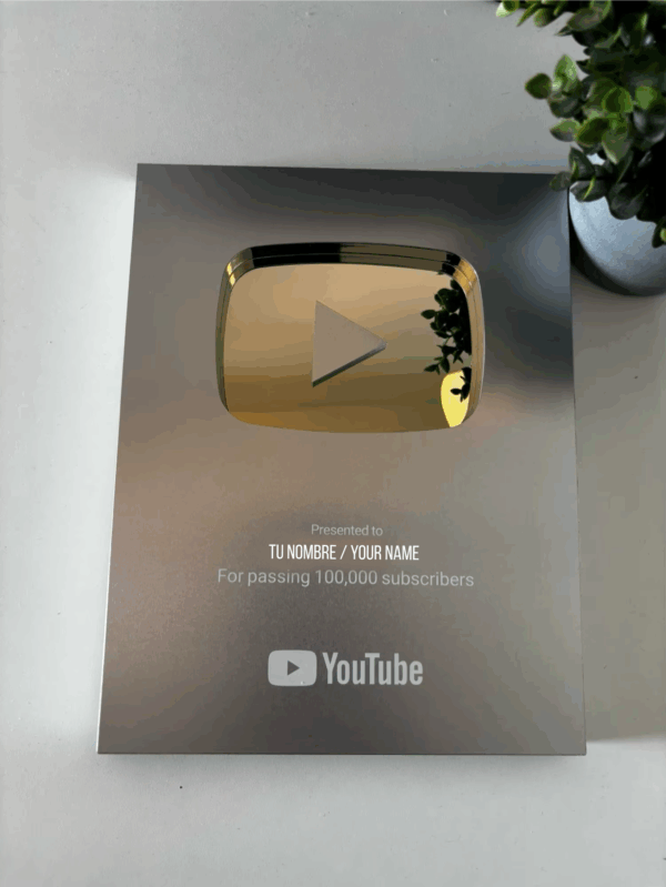 Placa Youtube Plata